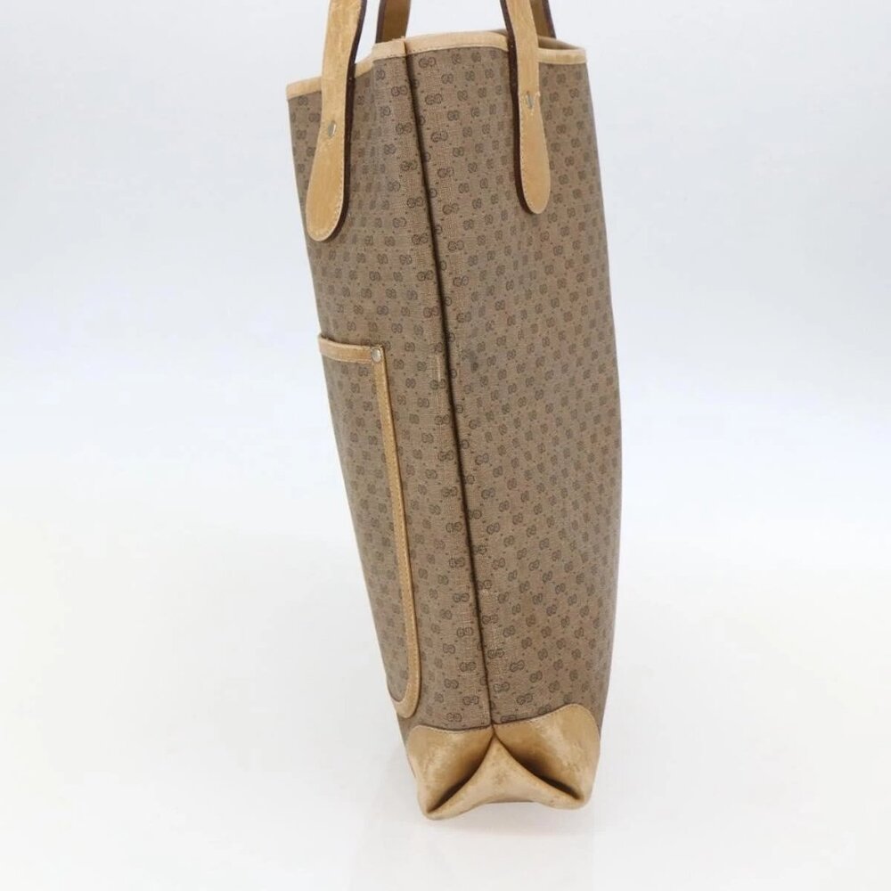 GUCCI Micro GG Supreme Web Sherry Line Bag PVC Beige 002 904 0223 Auth 156847 - Picture 6 of 16